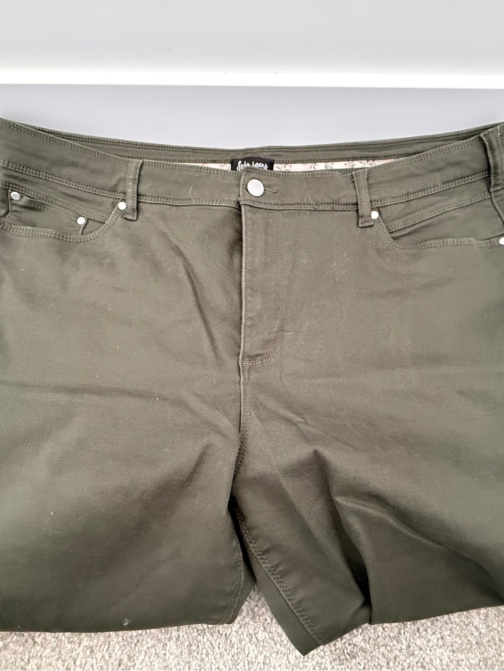 Olive Green Stretch Jeans